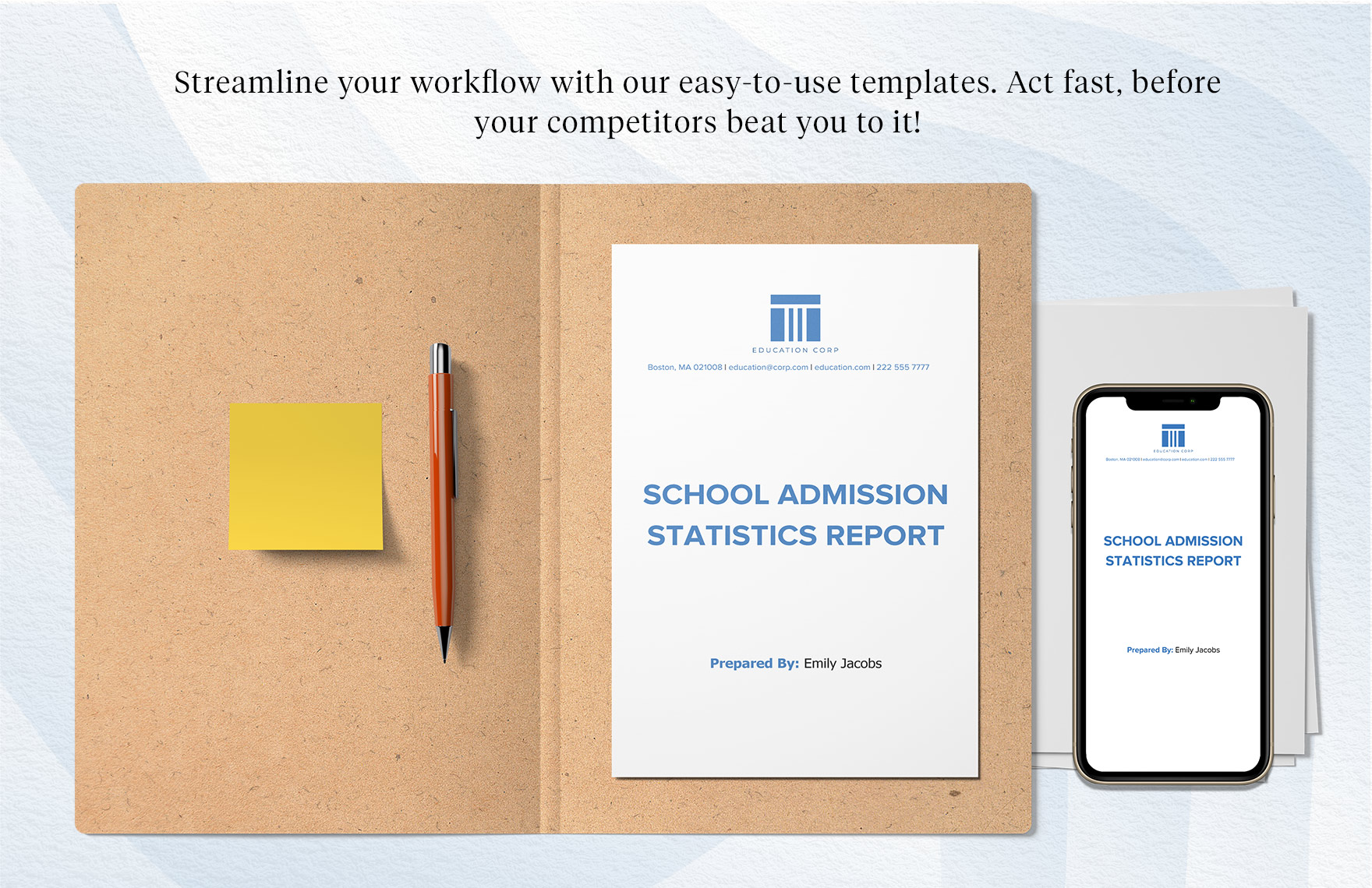 School Admission Statistics Report Template