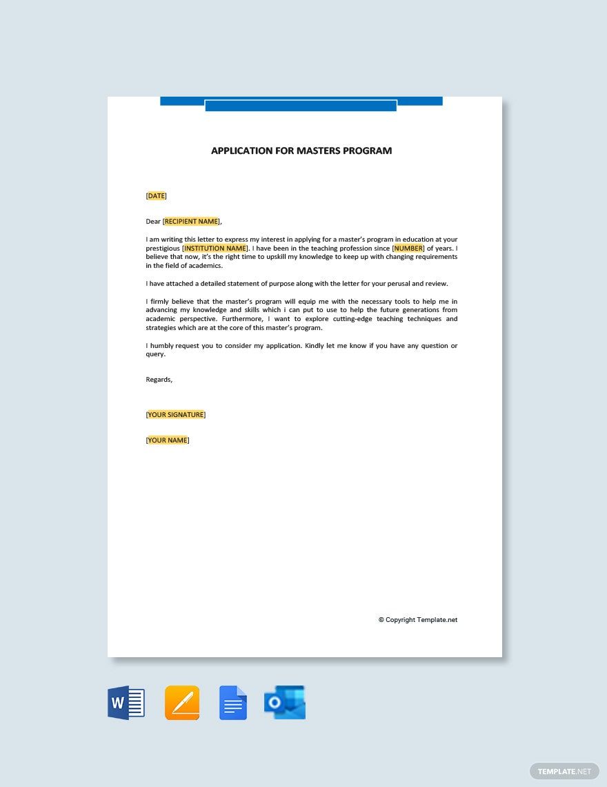 Letter of Intent For University