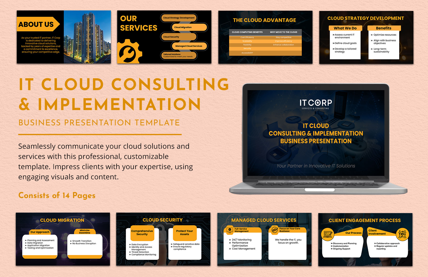 IT Cloud Consulting & Implementation Business Presentation Template