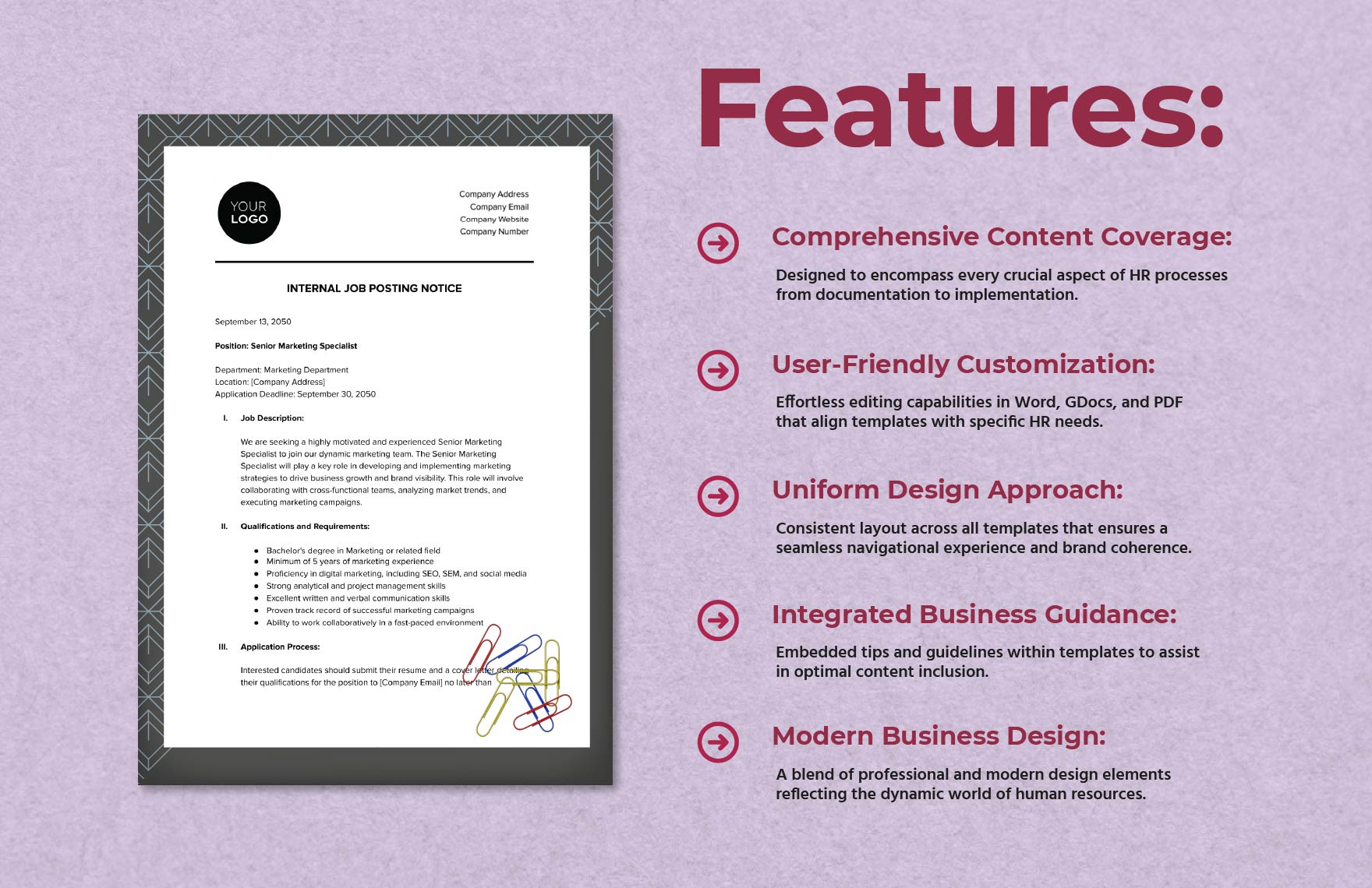 Internal Job Posting Notice HR Template