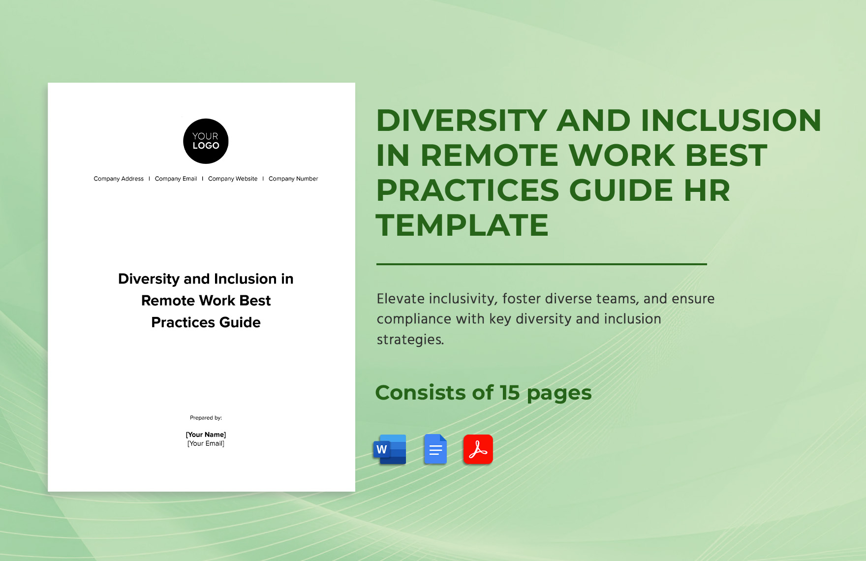 Diversity and Inclusion in Remote Work Best Practices Guide HR Template