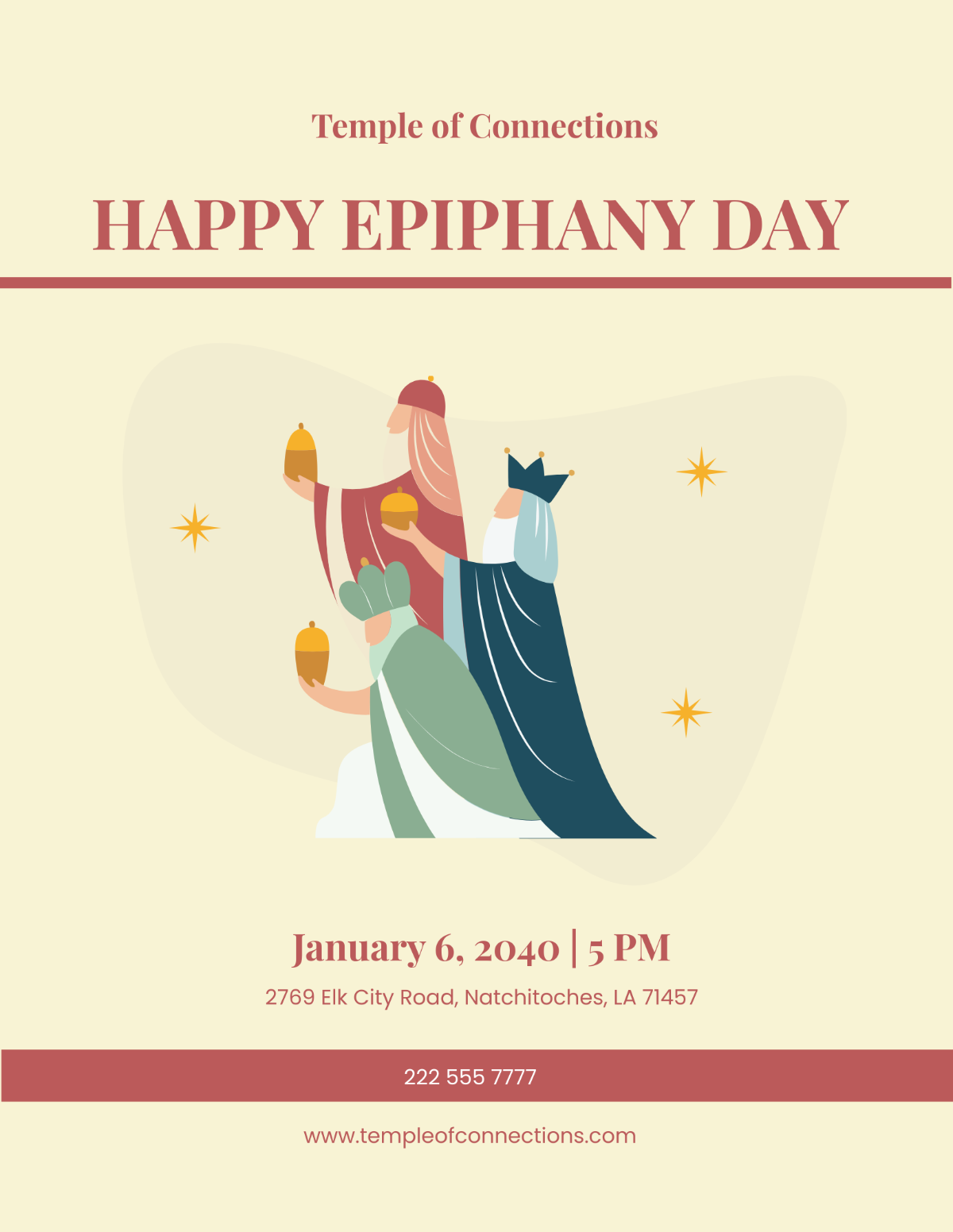 Free Happy Epiphany Day Flyer Template