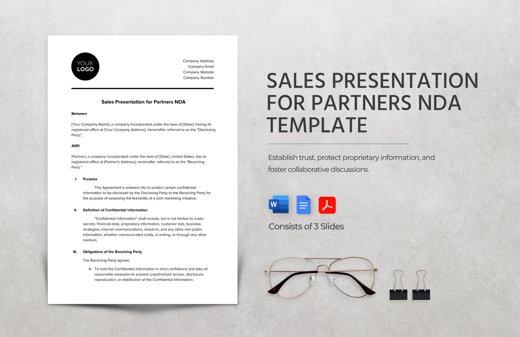 Sales Presentation for Partners NDA Template