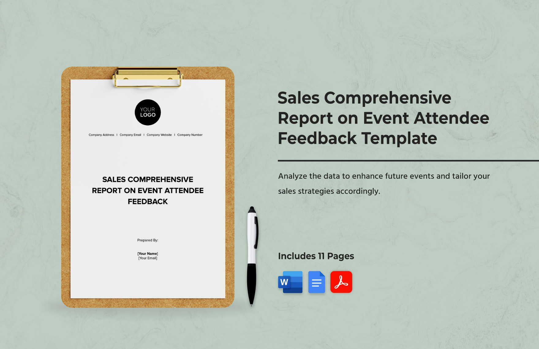 Sales Comprehensive Report on Event Attendee Feedback Template