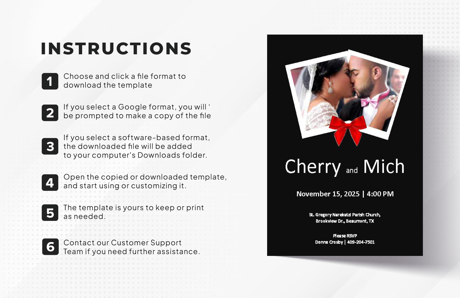 Modern Wedding Invitation Card Template
