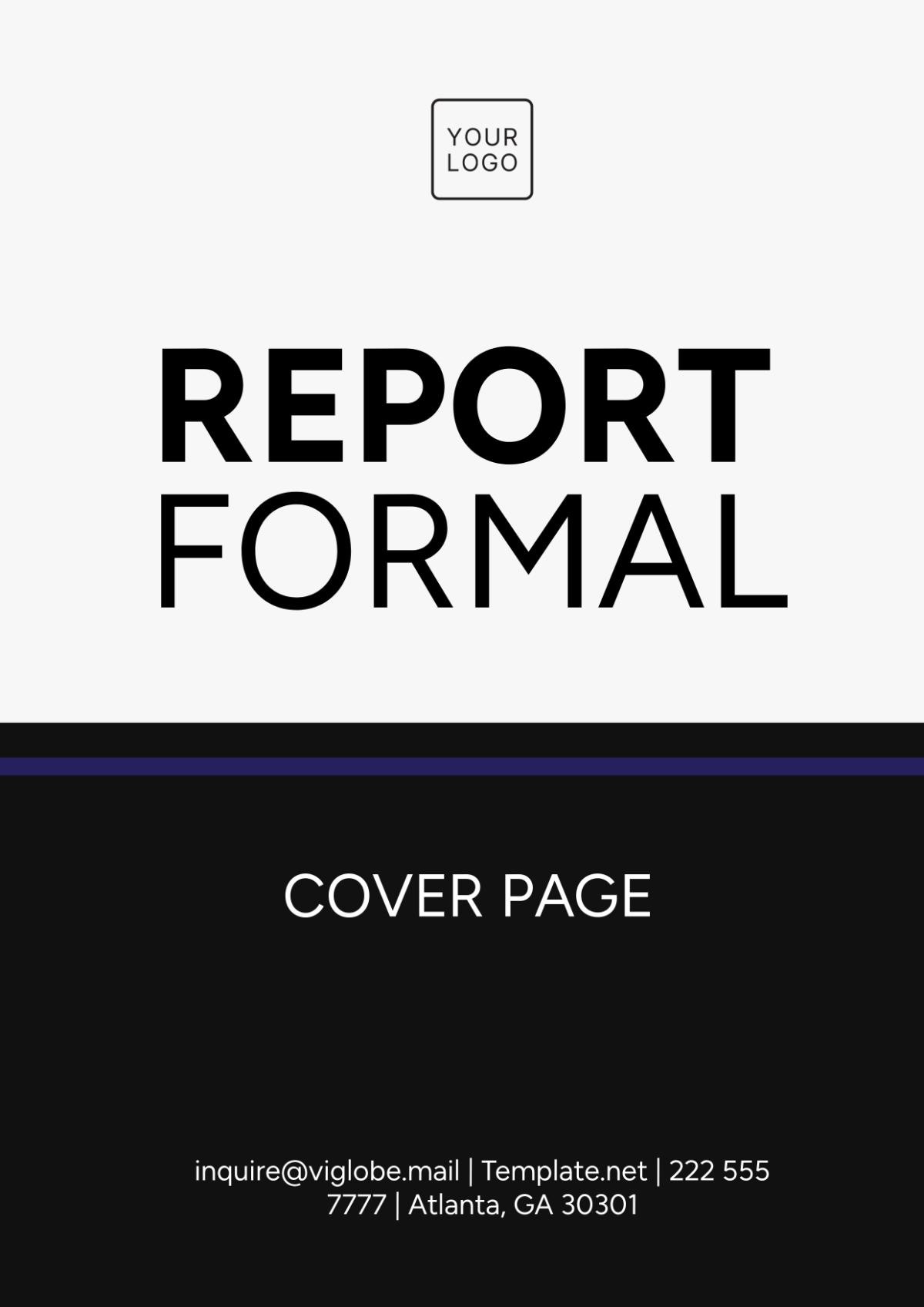 Free Report Formal Cover Page Template to Edit Online