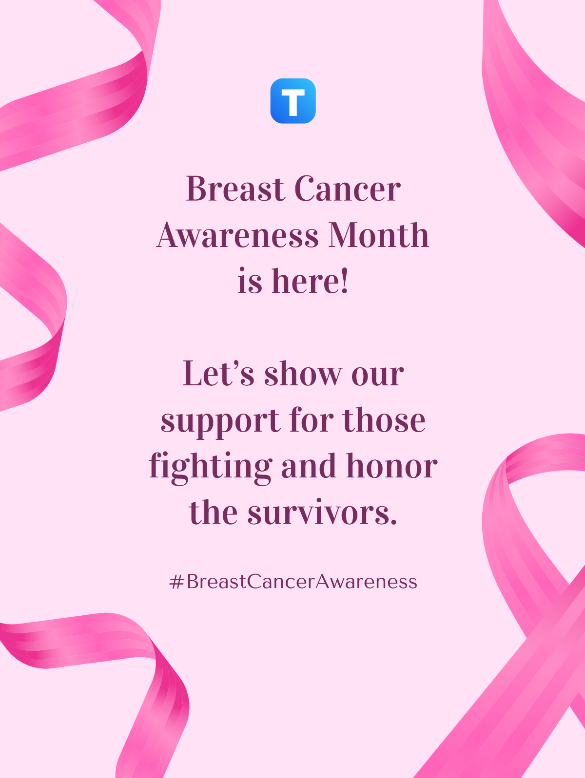 Free Breast Cancer Awareness Month Threads Template to Edit Online