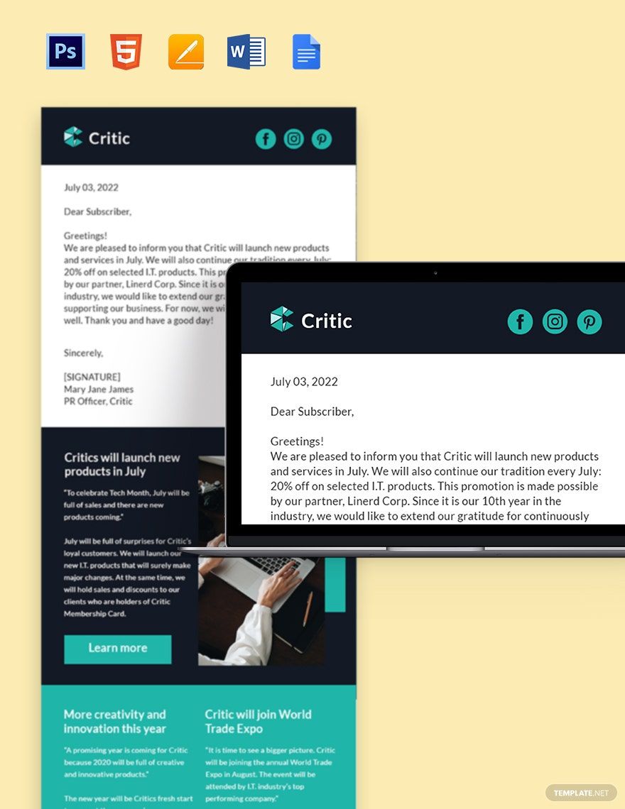 Simple IT Newsletter Template