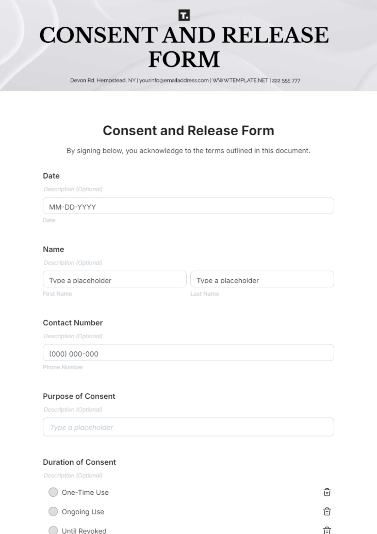 Consent and Release Form Template - Edit Online & Download