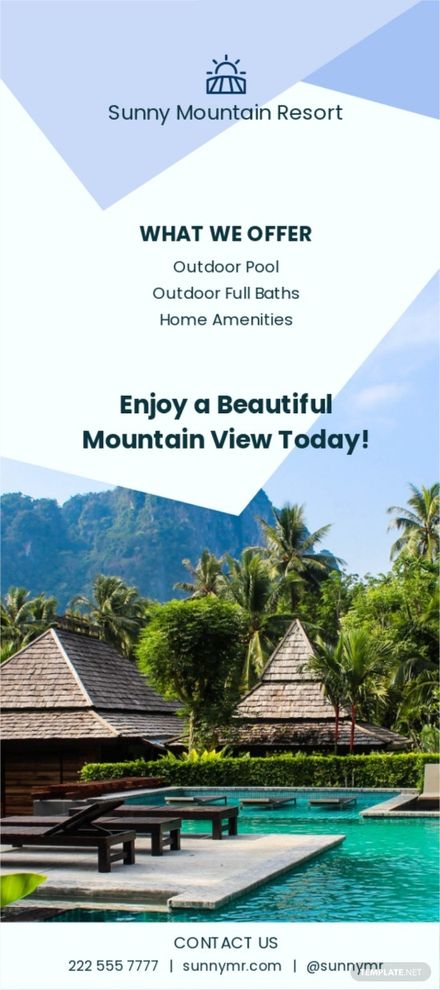 Mountain Resort Rack Card Template