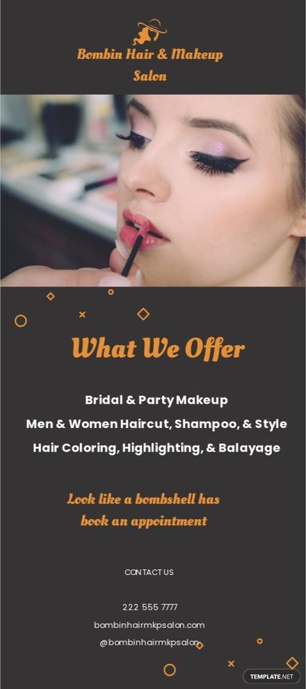 Basic Salon Service Rack Card Template