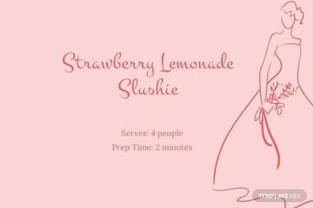 Minimal Bridal Shower Recipe Card Template