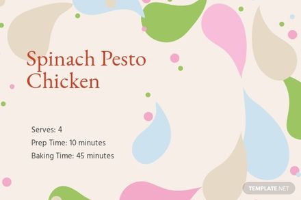 Creative Food Recipe Card Template