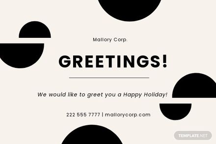 Sample Half Fold Greeting Card Template