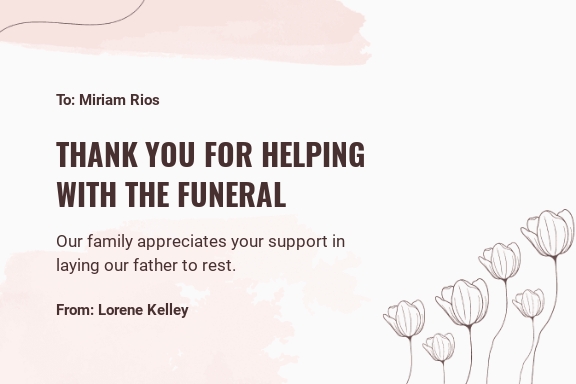 Printable Thank You For Support Card Template