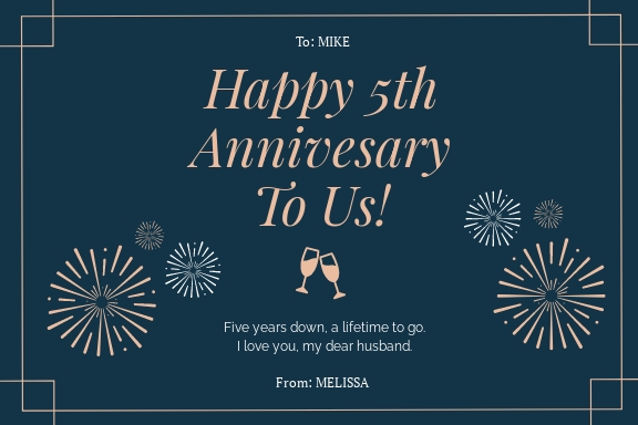 Simple Anniversary Greeting Card Template